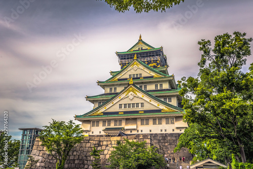 Osaka - June 01  2019  The castle of Osaka in Osaka  Japan