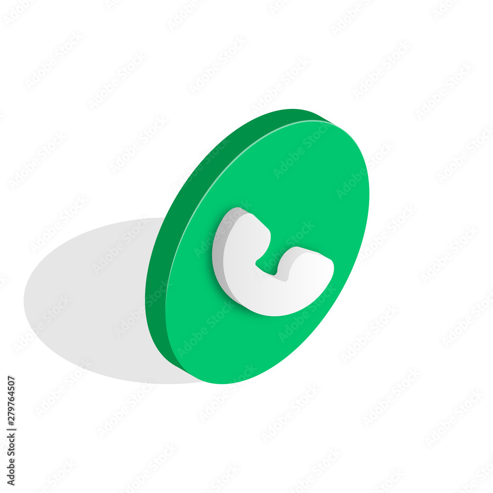 Phone Call isometric icon green Phone Call isometric icon green