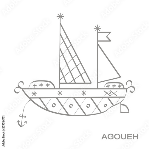 Vector icon with veve vodoo symbol Agoueh