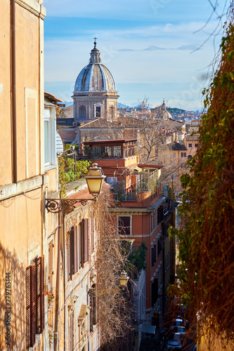 Canvas Print Rome street and skyline in Italy