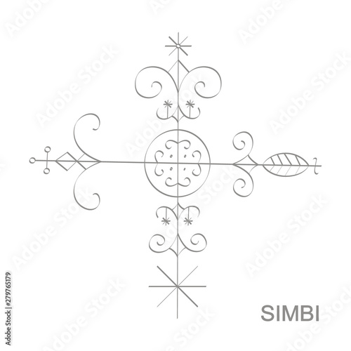 Vector icon with veve vodoo symbol Simbi