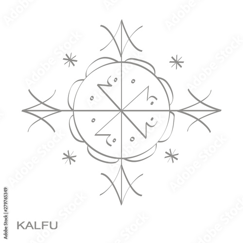 Vector icon with veve voodoo symbol kalfu