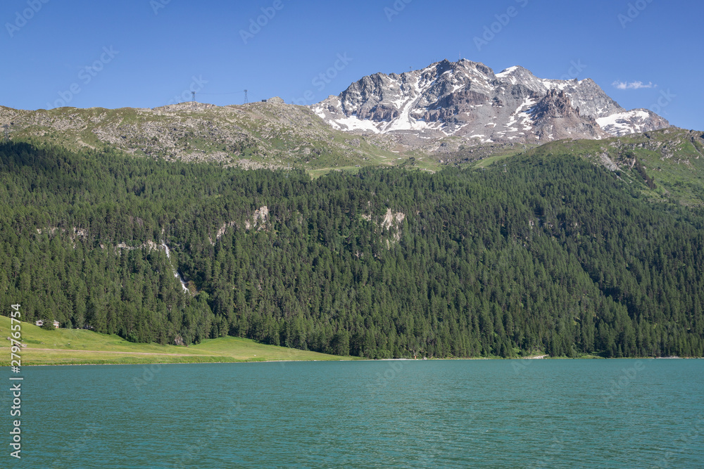 Silvaplana lake in Swiss Alps