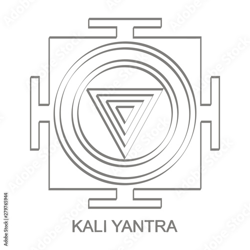 Vector icon with Kali Yantra Hinduism symbol