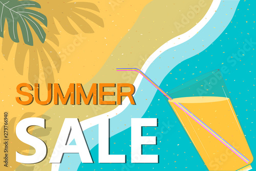 Summer Sale banner design. Vector illustration