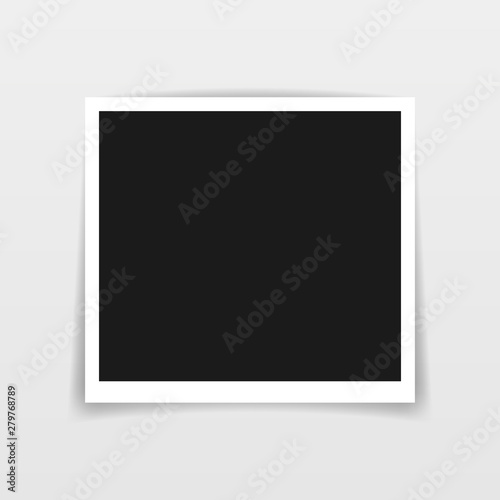 Vector Photo frame mockup design. Photo frame isolated on transparent background. Vector illustration