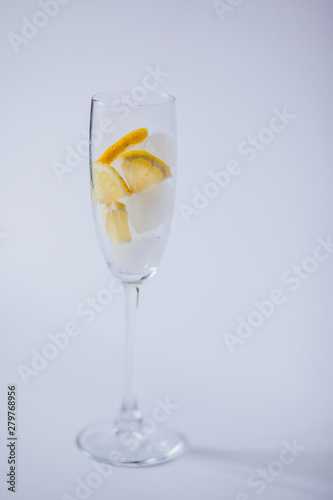 Yellow lemon on white background