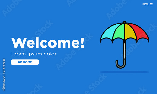 Welcome Page UI Design with Umbrella