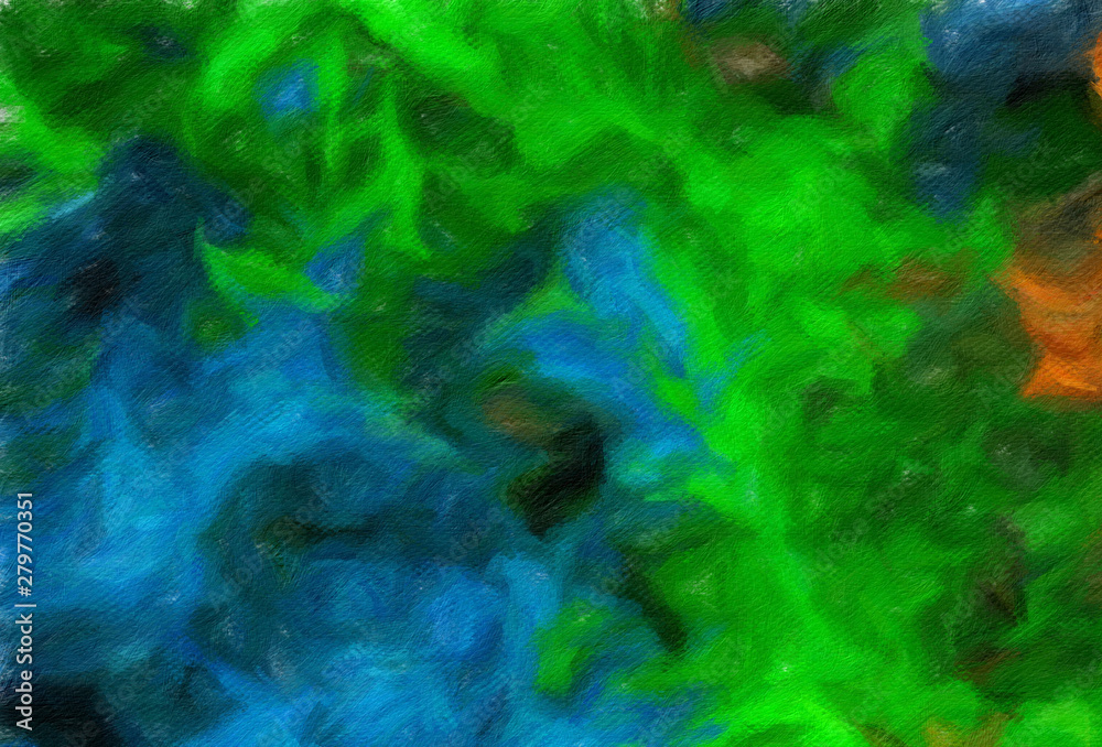 Obraz premium Large watercolor paint strokes on canvas. Simple modern art drawing. Multicolored background in oil painting style. Energy of bright colors. Hand made acrylic abstraction. Surreal impressionism print.