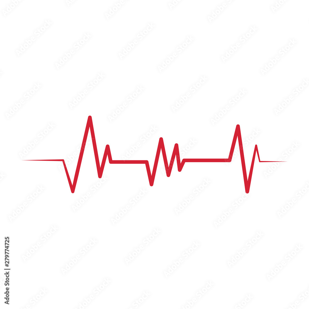 Heartbeat Cardiogram Icon Vector Logo Template