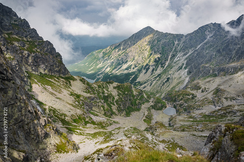 Fototapeta Naklejka Na Ścianę i Meble -  Mountain landscape from a pass in tatra mountains