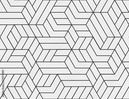 Abstract stripes, line seamless pattern. Neutral monochrome business background, black grey color. Linear shapes, creative geometric ornament