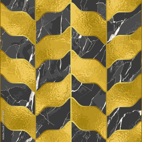 Marble luxury seamless pattern with golden foil