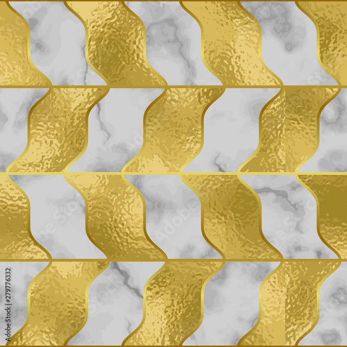 Marble luxury seamless pattern with golden foil