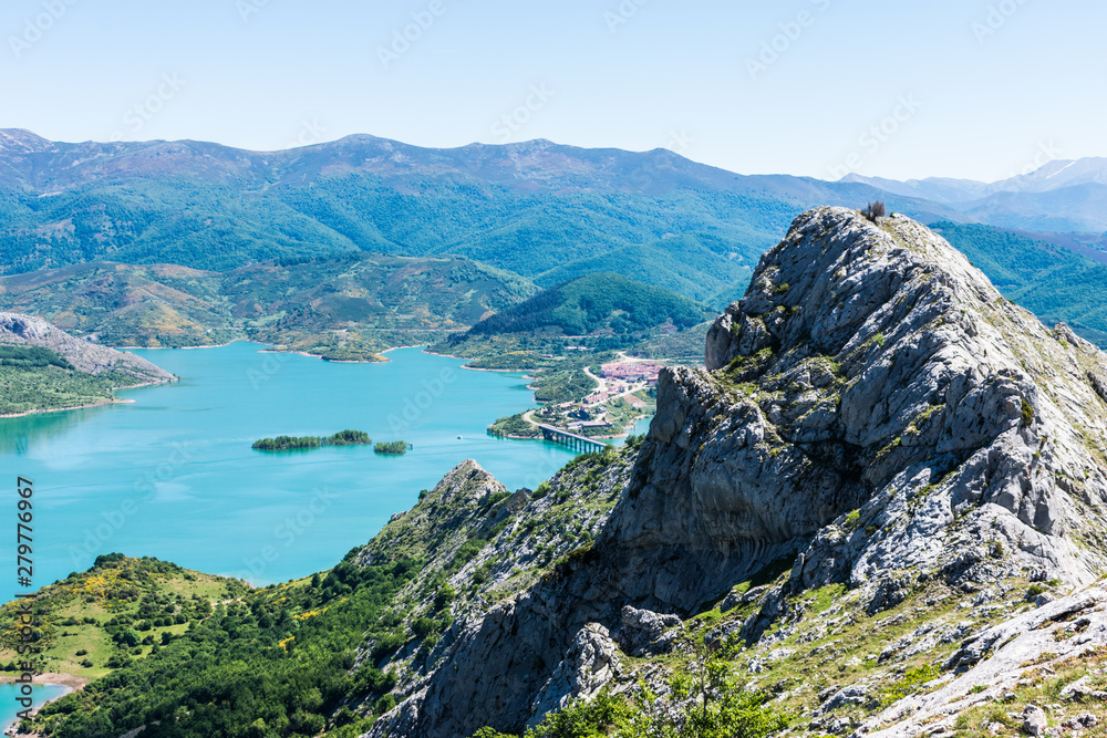 View of the Riaño reservoir in Spain