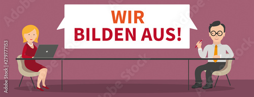 Business Cartoon Wir Bilden Aus