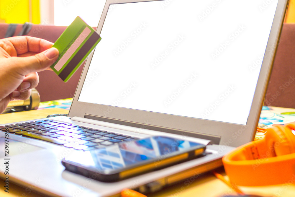 Conceptual workspace. Laptop with the screen in white. Conceptual workspace. Laptop with the screen in white.