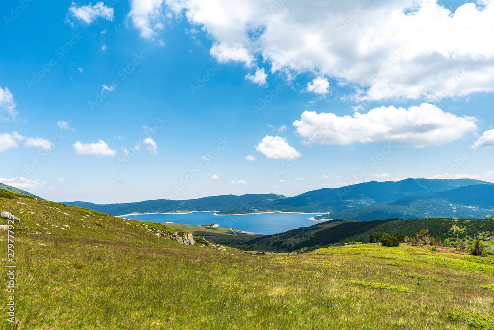 Beautiful summer mountain panorama view from Rila Mountain, Bulgaria
