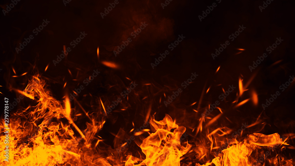 Perfect fire particles embers on background . Smoke fog misty texture overlays. Design element