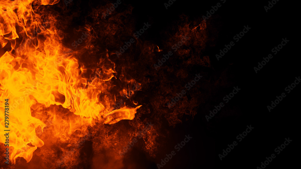 Fire smoke fog and misty effect texture overlays on black background for copyspace. Design element Fire smoke fog and misty effect texture overlays on black background for copyspace. Design element