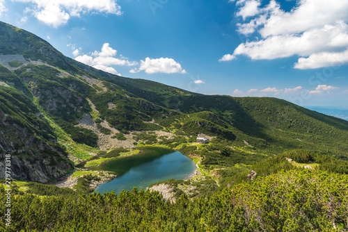 Belmeken lake in Rila mountain, Bulgaria. Warm summer day