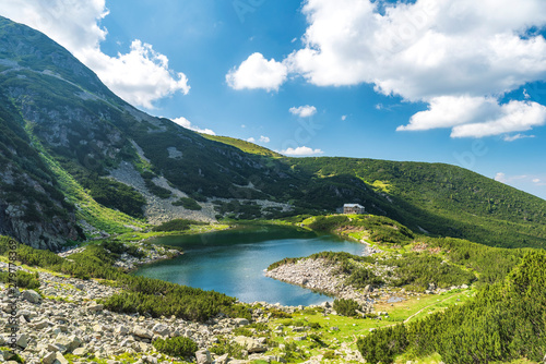Belmeken lake in Rila mountain, Bulgaria. Warm summer day