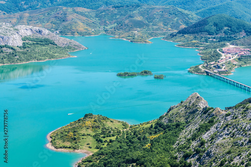 View of the Riaño reservoir in Spain