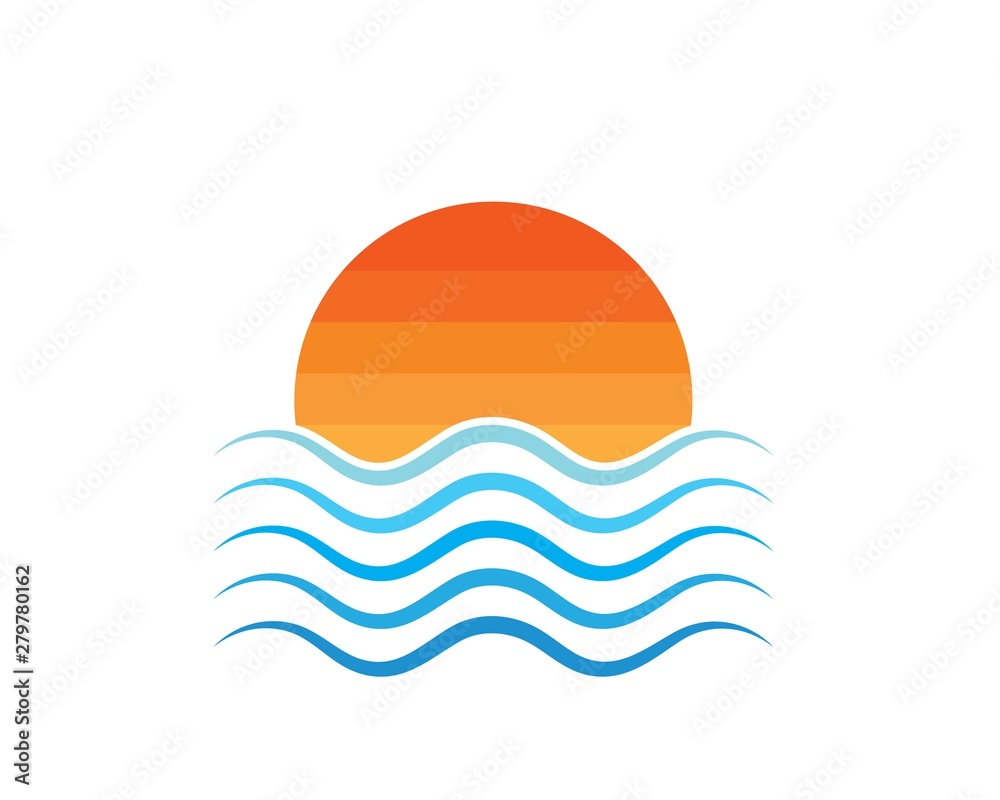 wave sun logo icon vector illustration design wave sun logo icon vector illustration design