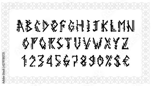 Vikings letters set. Old Norse Scandinavian runes. Celtic alphabet
