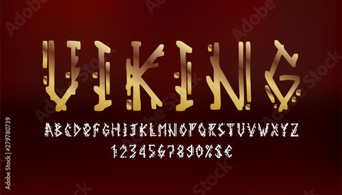Vikings letters set. Old Norse Scandinavian runes. Celtic alphabet