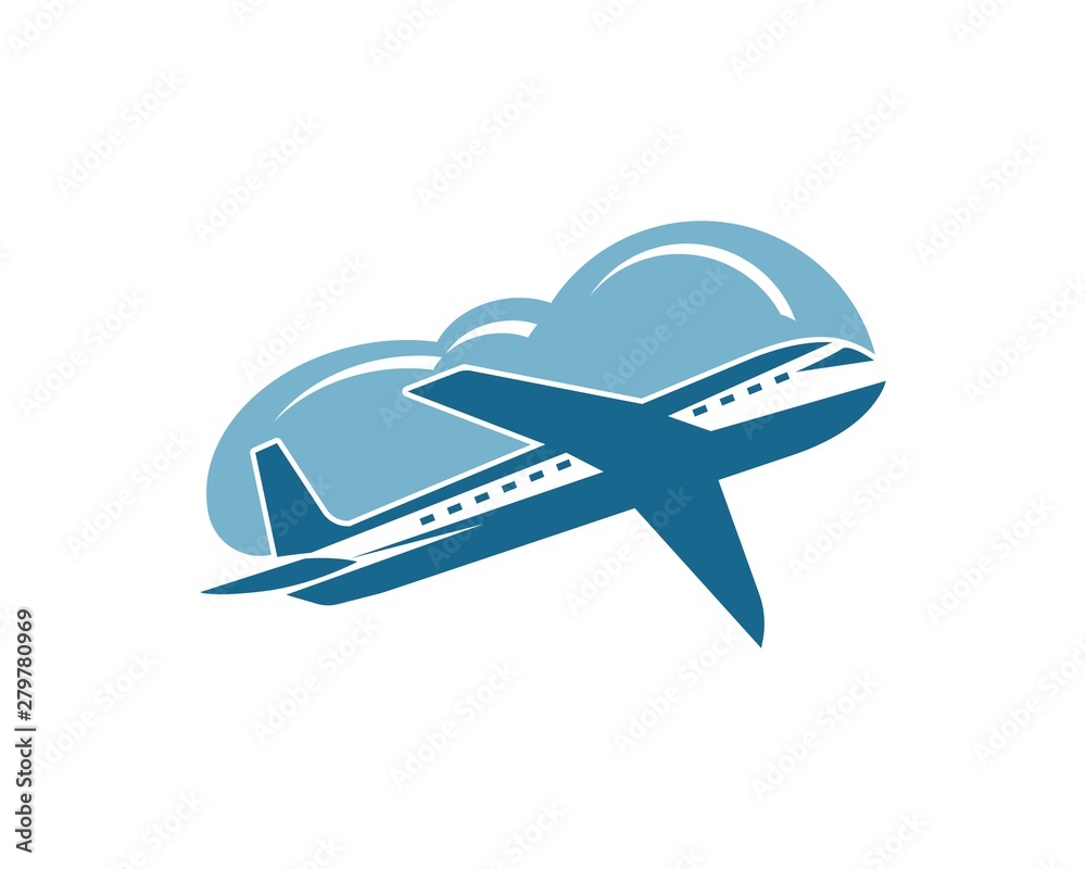 Obraz premium plane logo vector icon illustration design