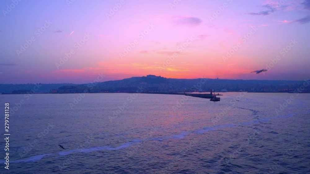 Naples view from the sea at night Naples view from the sea at night