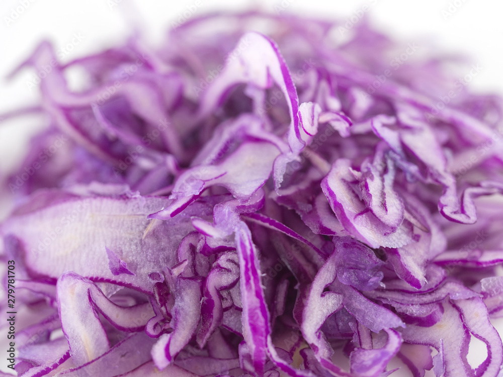 Close up background isolated a bunch of silky purple cabbage, Cabbage cut into thin strips, Vegetables that are used as a mixture of salads Close up background isolated a bunch of silky purple cabbage, Cabbage cut into thin strips, Vegetables that are used as a mixture of salads
