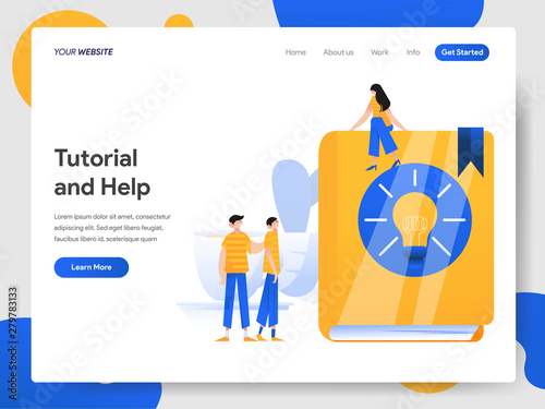 Landing page template of Tutorial and Help Illustration Concept. Modern design concept of web page design for website and mobile website.Vector illustration EPS 10