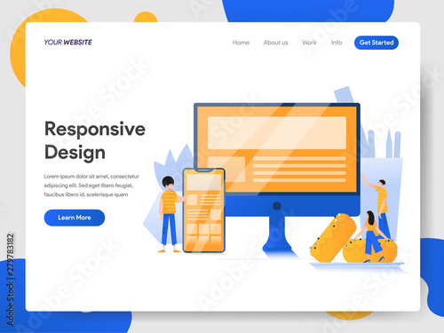 Landing page template of Responsive Design Illustration Concept. Modern design concept of web page design for website and mobile website.Vector illustration EPS 10