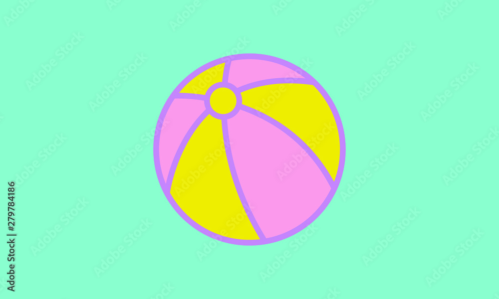 Web line icon. Children's ball, baby toy