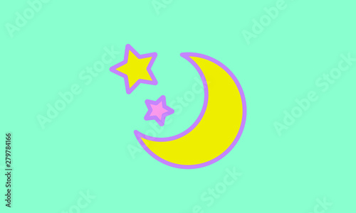 Web line icon. Moon and Stars