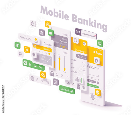 Vector mobile internet banking app concept