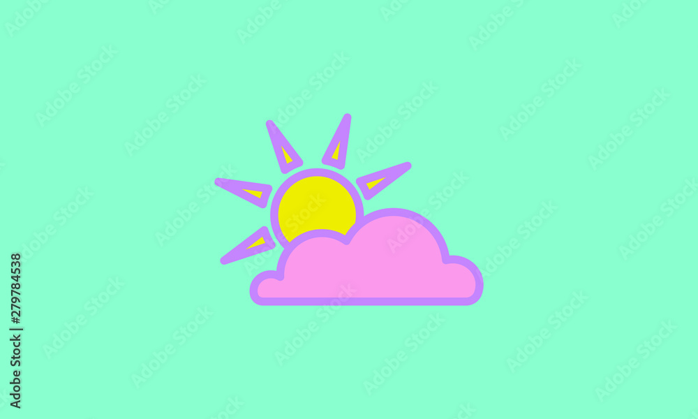Web icon. Sun and clouds Web icon. Sun and clouds