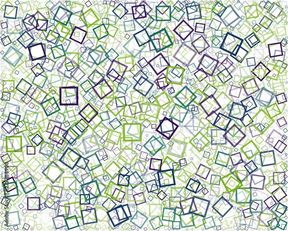 Fototapeta premium Abstract Generative Art color distributed donut squares polygons background illustration