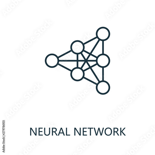 Neural Network thin line icon. Creative simple design from artificial intelligence icons collection. Outline neural network icon for web design and mobile apps usage