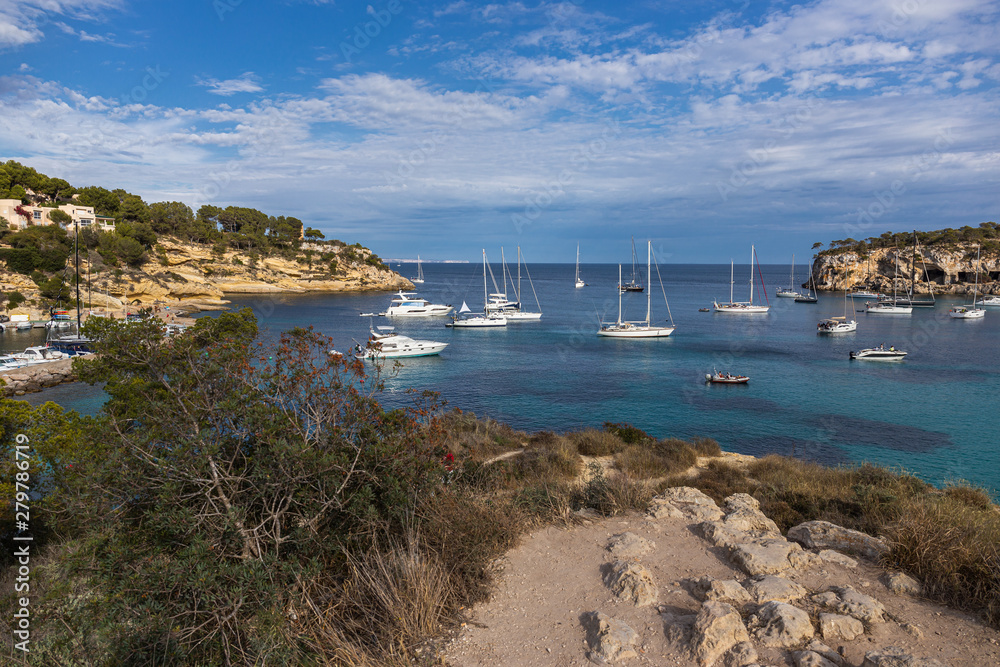 Seascape with rocky coast of Mallorca