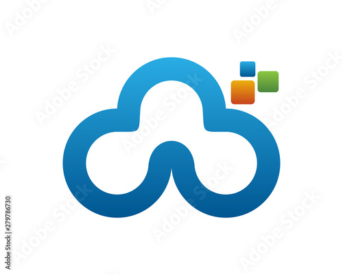 cloud tech 2 logo icon template