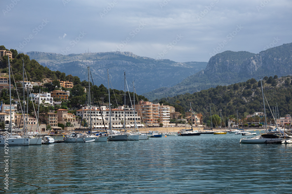 seafront at Port de Soller with yachts and boats