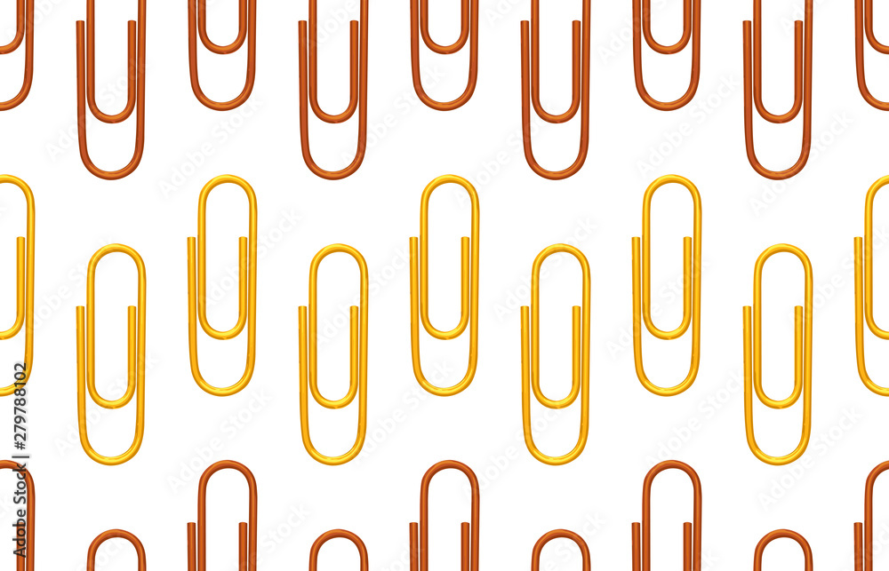 Seamless back to school pattern with colored paper clips. Seamless back to school pattern with colored paper clips.