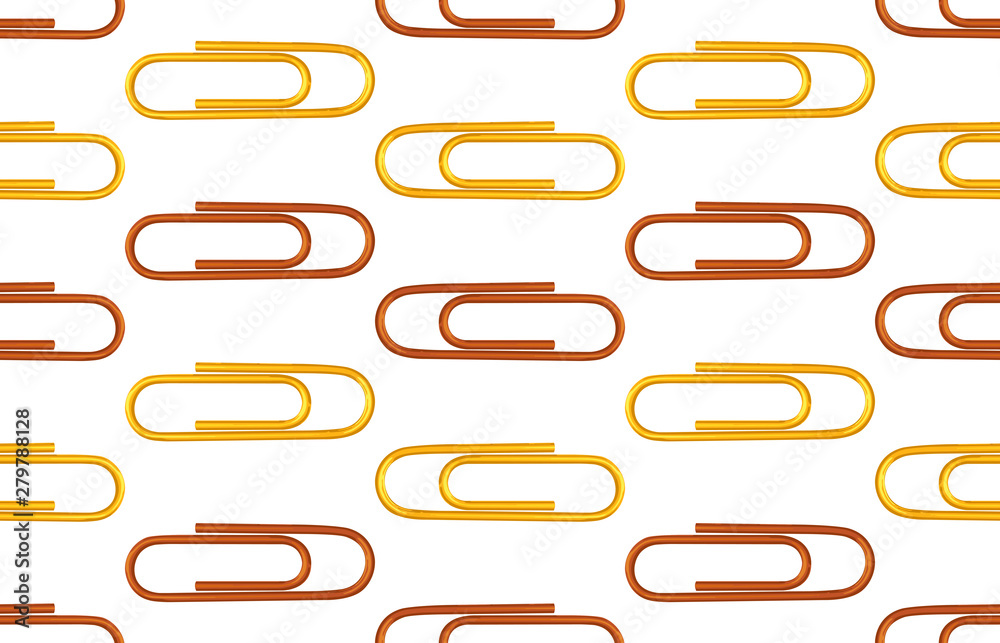 Seamless back to school pattern with colored paper clips. Seamless back to school pattern with colored paper clips.