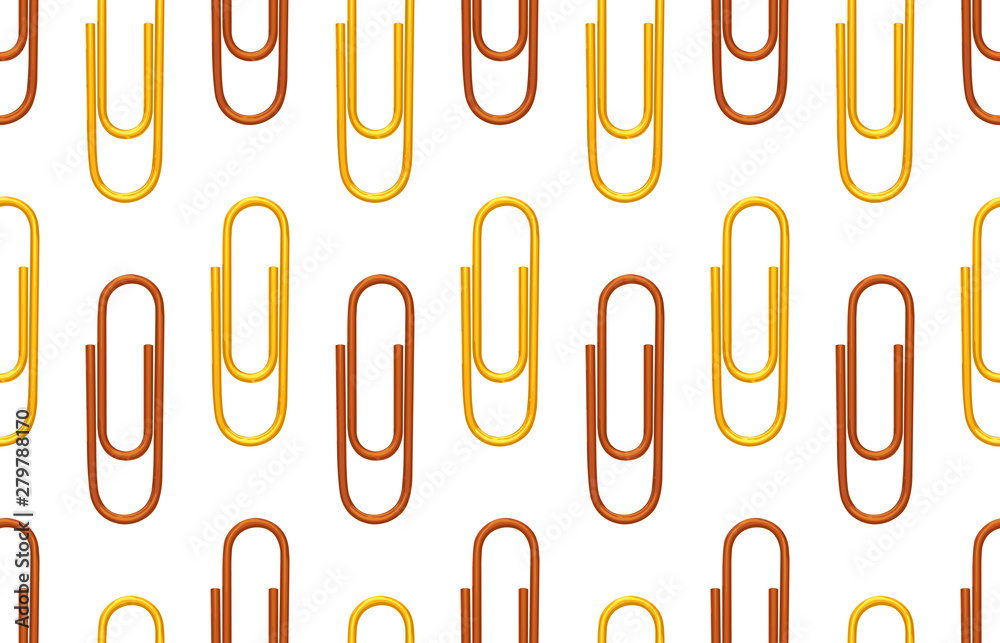 Seamless back to school pattern with colored paper clips. Seamless back to school pattern with colored paper clips.