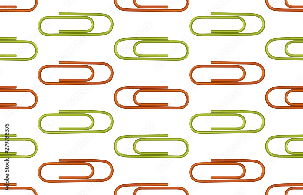 Seamless back to school pattern with colored paper clips. Seamless back to school pattern with colored paper clips.
