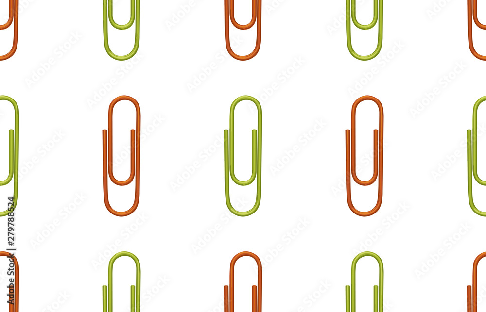 Seamless back to school pattern with colored paper clips. Seamless back to school pattern with colored paper clips.