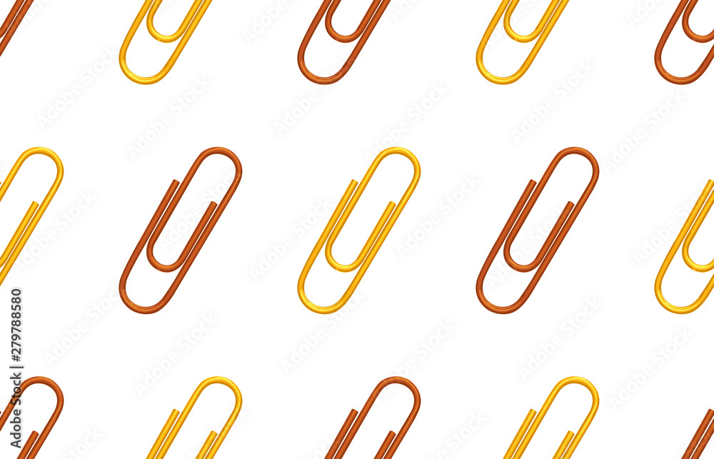Seamless back to school pattern with colored paper clips. Seamless back to school pattern with colored paper clips.